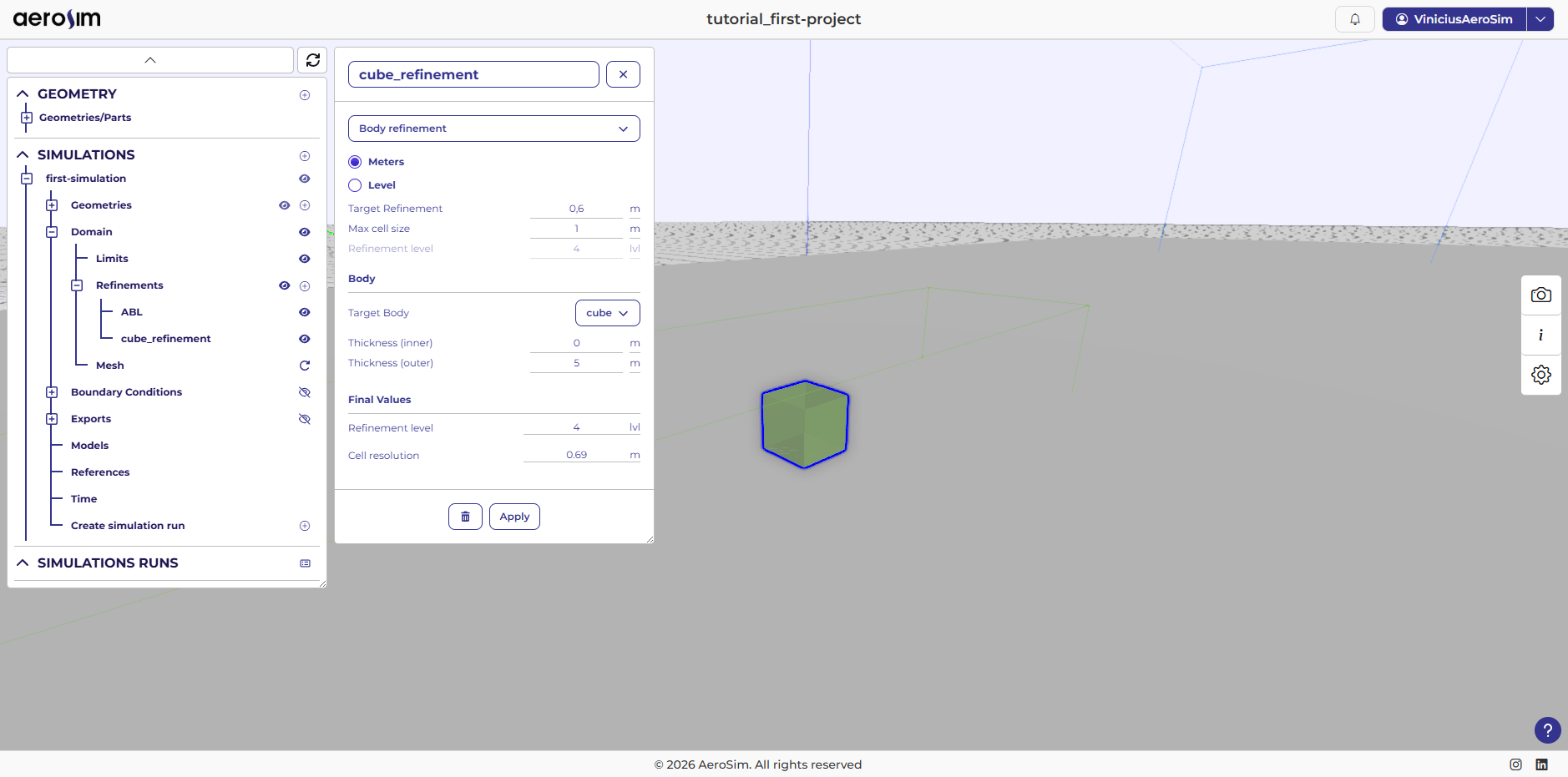 Cube refinement configuration